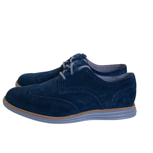 Cole Haan Shoes - COLE HAAN Lunar Grand Blue Suede Oxford/Wingtip Shoes - NWOT/B